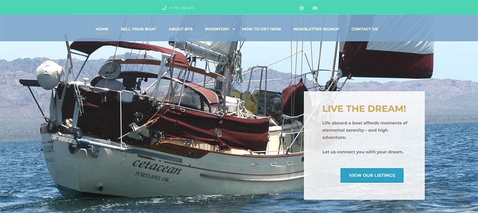 Barefoot Logic custom website for Beaufort Yacht Sales