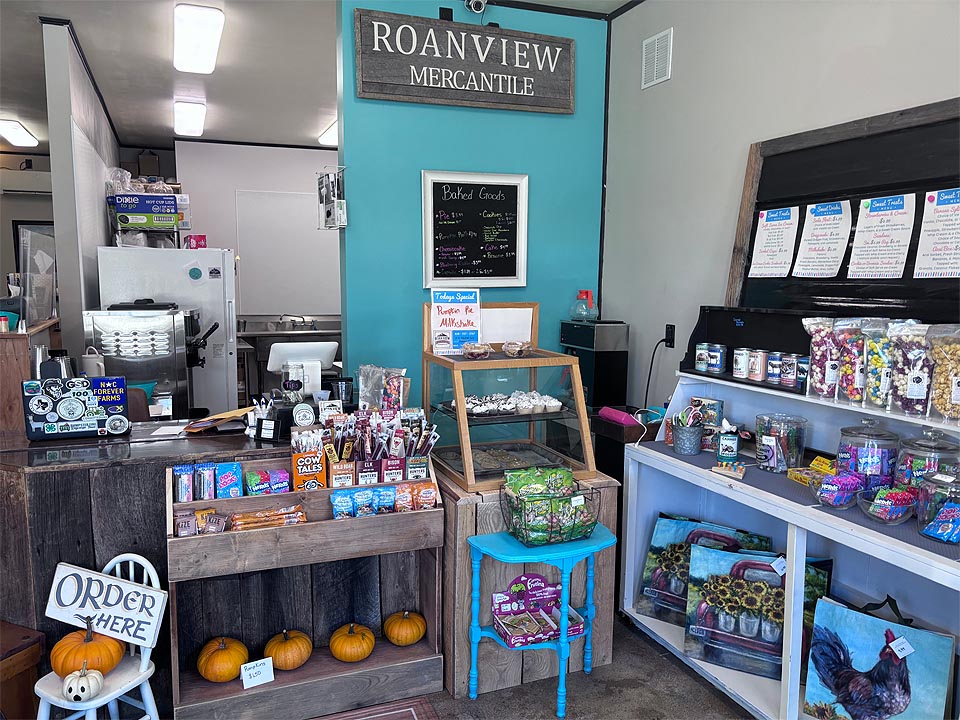 Roan View Mercantile view of counter