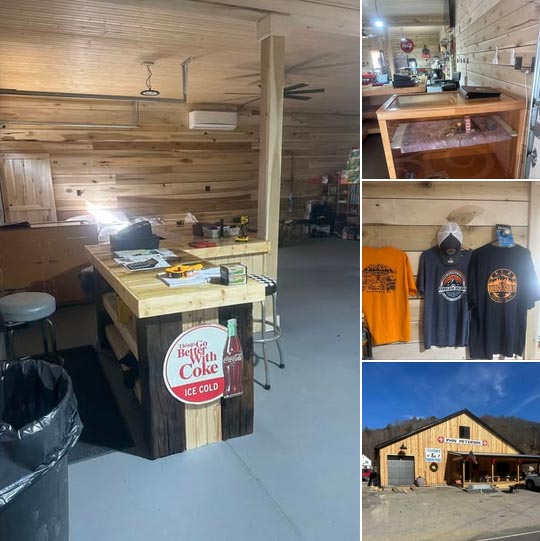 Refinishing the interior of Peterson's Store.
